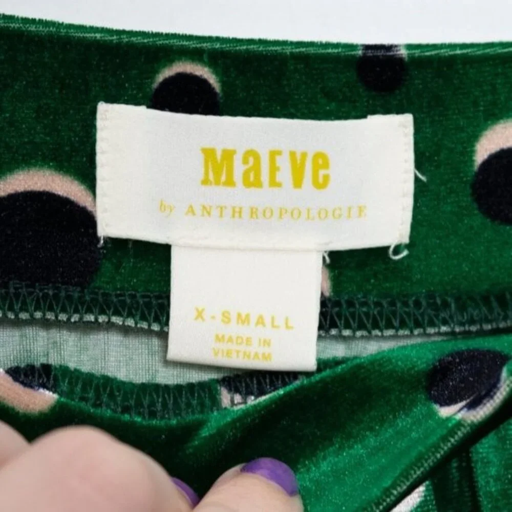 Maeve Carly Pleated Velvet Midi Skirt - Picture 5 of 9